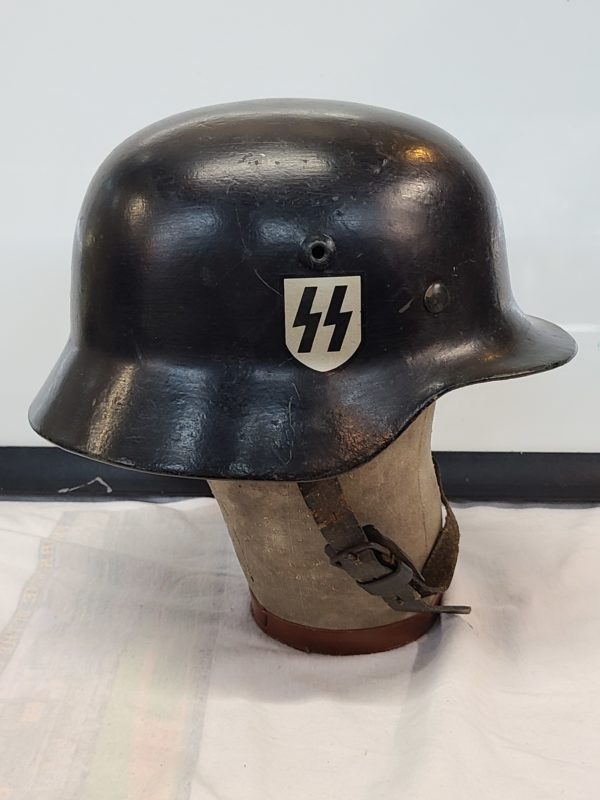 Authentic WWII German SS Black Helmet