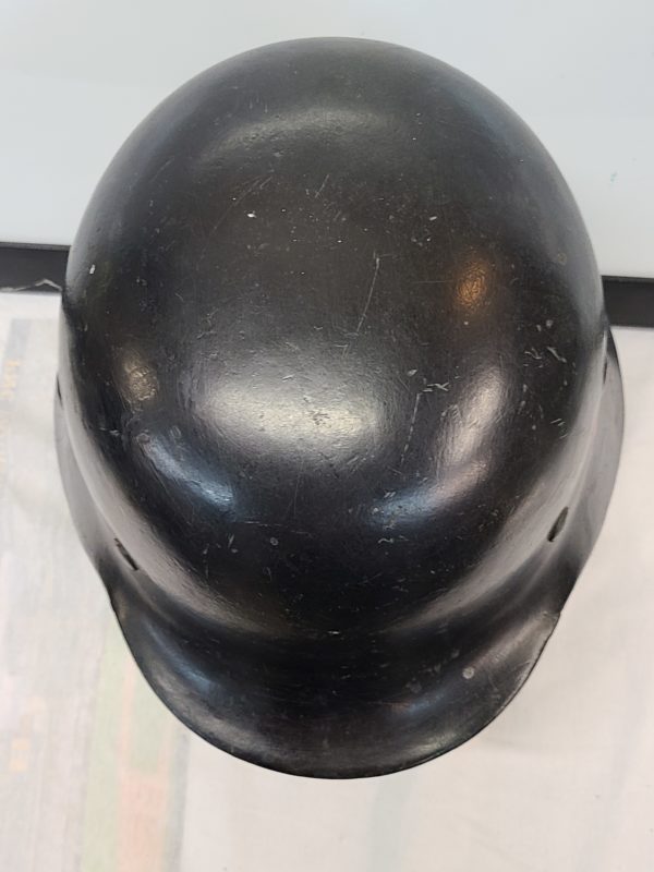 Top of Authentic WWII German SS Black Helmet