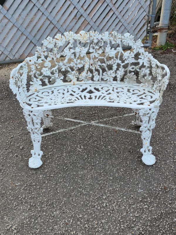 Vintage outside iron bench