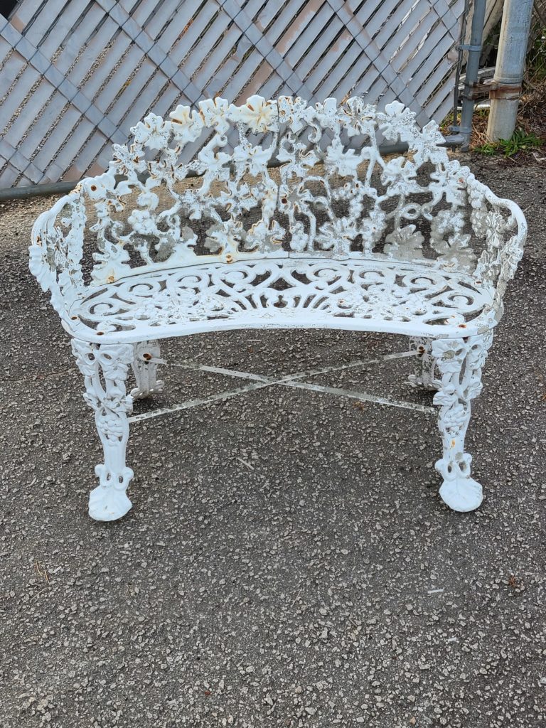 Antique Cast Iron Grape & Vine Garden Bench AAA Pickers