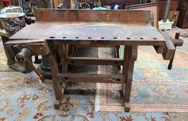 Antique construction wood table